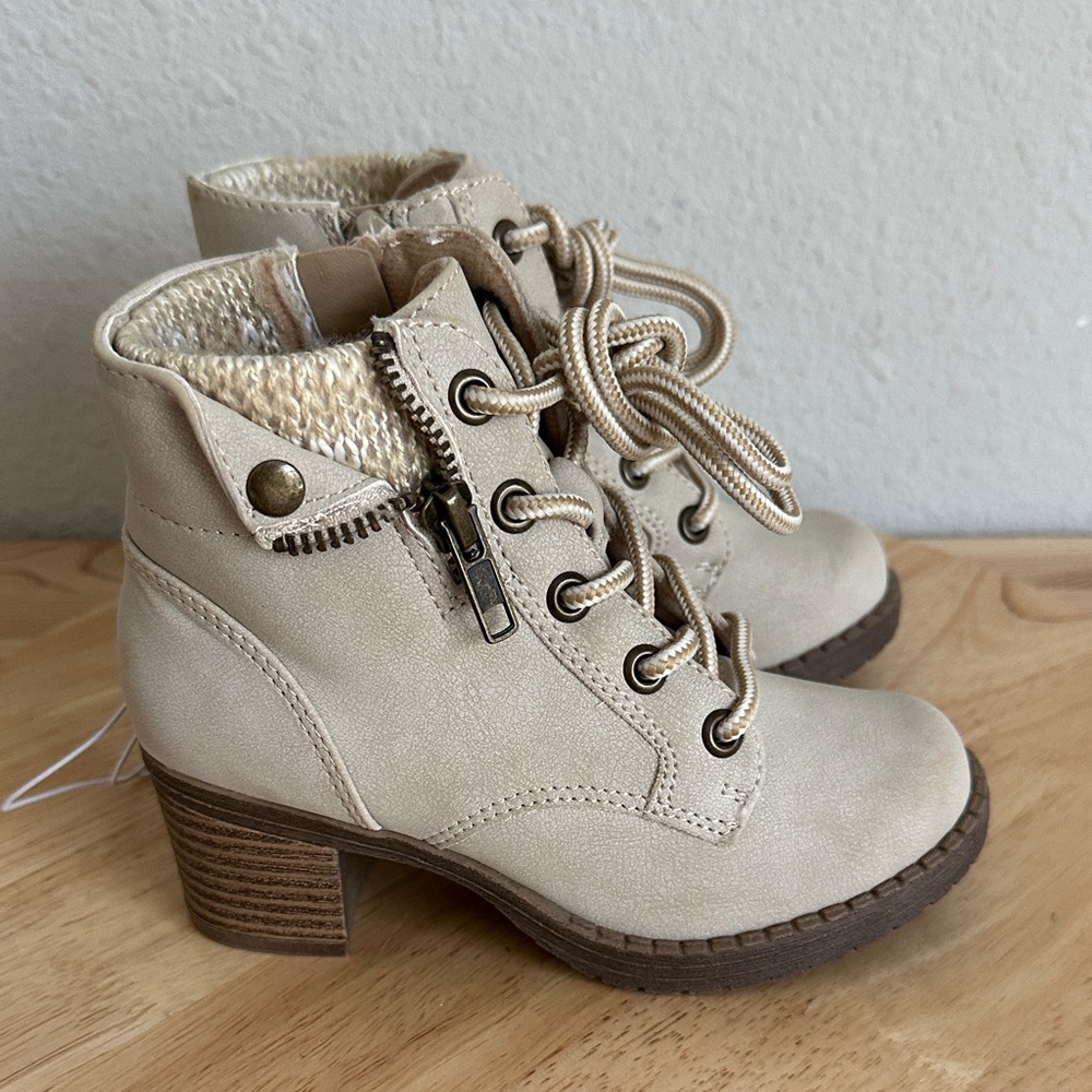 Pop Little Girls Venti Block Heel Lace Up Boots 11m